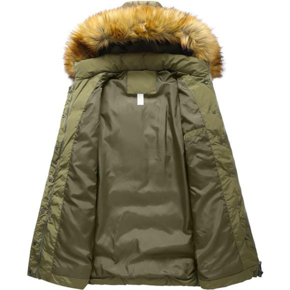 Women's Winter Down Thicken Jacket Puffer Parka‎ Coat with Removable Fur Hood